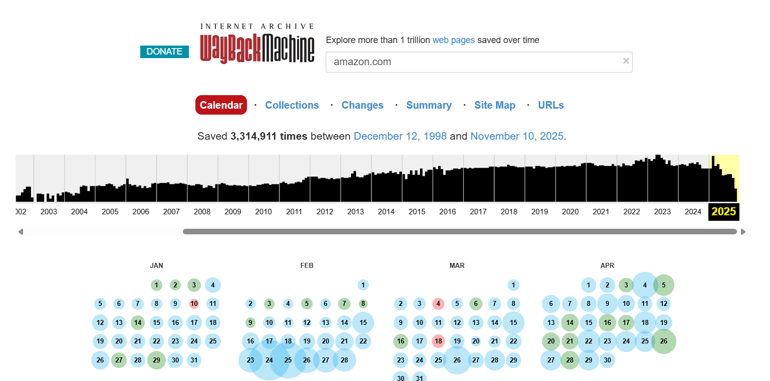 A high-resolution, detailed image of the Wayback Machine web interface, featuring a clean, minimalist design with a prominent search bar in the center. The background is a soft, muted gradient in shades of blue, evoking the nostalgic feel of the internet's early days. In the foreground, the Wayback Machine logo is prominently displayed, with the familiar calendar interface allowing the user to navigate through archived web pages. The overall composition conveys a sense of accessibility and simplicity, inviting the viewer to explore the vast digital archives of the past. Screenshot 2025 11 10 231621